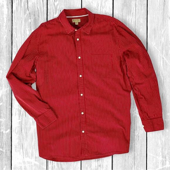 Sonoma Red Pinstripe Shirt XL Button Down Like New - Picture 1 of 9